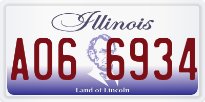 IL license plate A066934