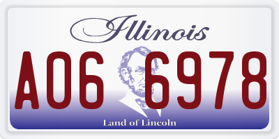 IL license plate A066978