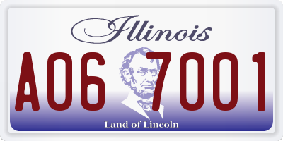 IL license plate A067001