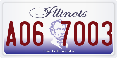 IL license plate A067003