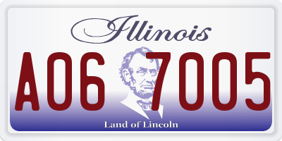 IL license plate A067005