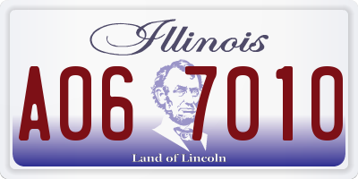 IL license plate A067010