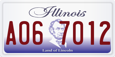 IL license plate A067012