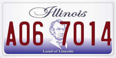 IL license plate A067014