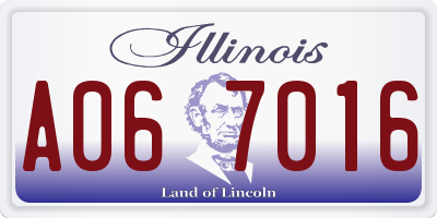 IL license plate A067016