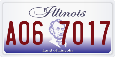 IL license plate A067017