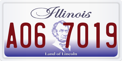 IL license plate A067019