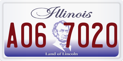IL license plate A067020