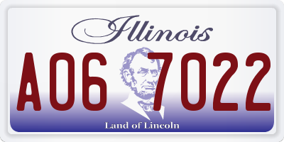 IL license plate A067022