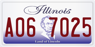 IL license plate A067025