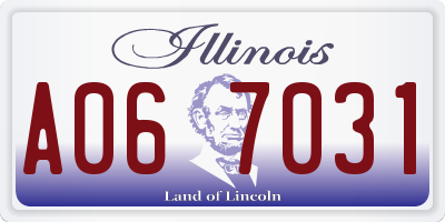 IL license plate A067031