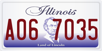 IL license plate A067035