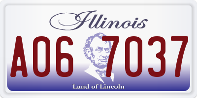 IL license plate A067037
