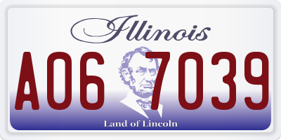 IL license plate A067039