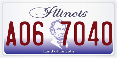 IL license plate A067040