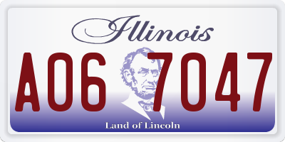 IL license plate A067047