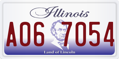 IL license plate A067054