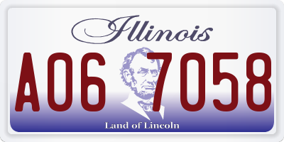 IL license plate A067058