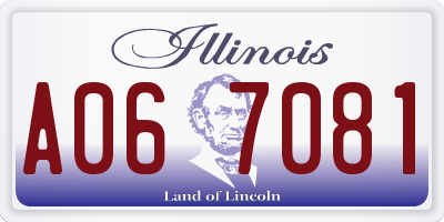 IL license plate A067081