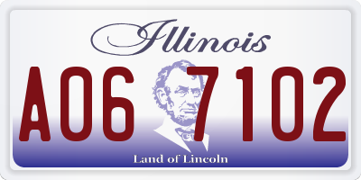 IL license plate A067102