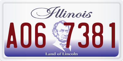IL license plate A067381