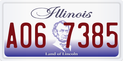 IL license plate A067385