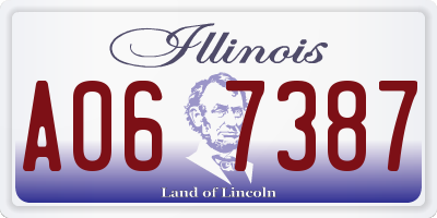 IL license plate A067387
