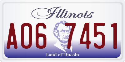 IL license plate A067451