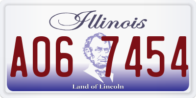 IL license plate A067454