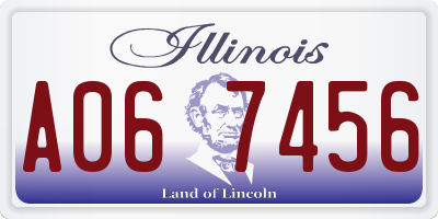 IL license plate A067456