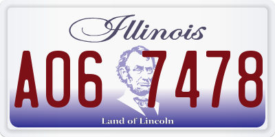 IL license plate A067478