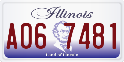IL license plate A067481