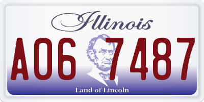 IL license plate A067487