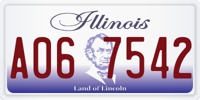 IL license plate A067542