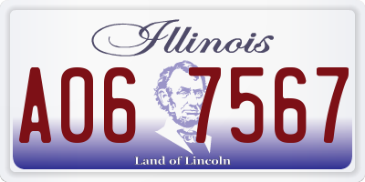 IL license plate A067567