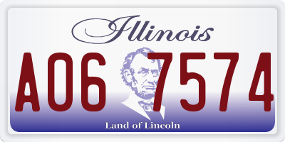 IL license plate A067574