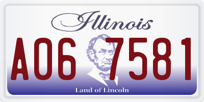 IL license plate A067581