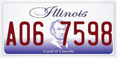 IL license plate A067598