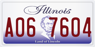 IL license plate A067604