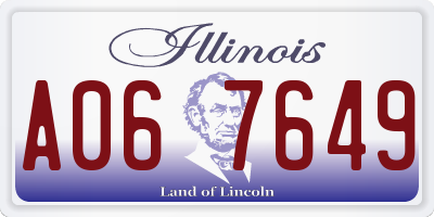 IL license plate A067649