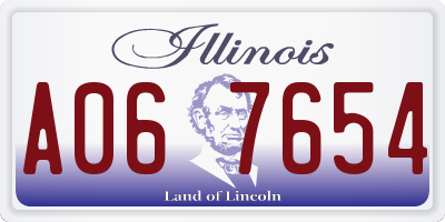 IL license plate A067654