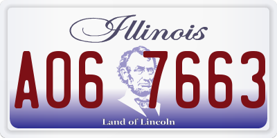 IL license plate A067663