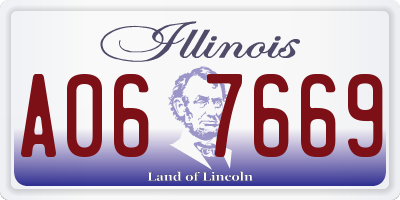 IL license plate A067669