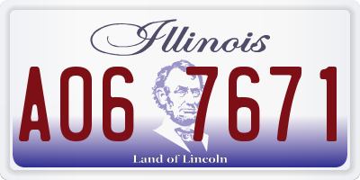 IL license plate A067671