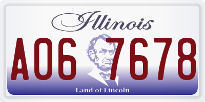 IL license plate A067678