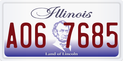 IL license plate A067685
