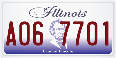IL license plate A067701