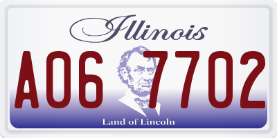 IL license plate A067702