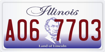 IL license plate A067703