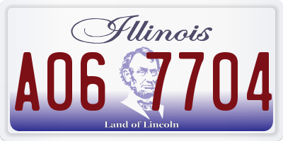IL license plate A067704